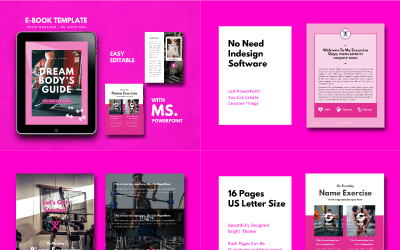 Fitness Girl eBook Prezentace PowerPoint šablona