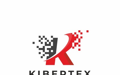 Kibertex - K harfi Logo şablonu
