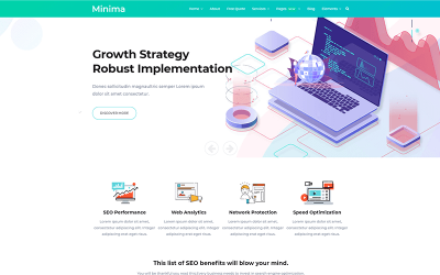 "Minima - Digital and Online Marketing" Responsive Joomla Template №85200