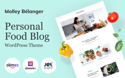 Molley Belanger - Blog kulinarny do opowiadania historii WordPress Theme