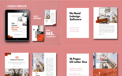 Plantilla de PowerPoint para presentación de libro electrónico de interiores