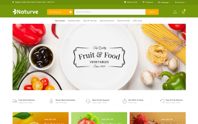 Responsive Naturve - Vegetable Store OpenCart Template #85297