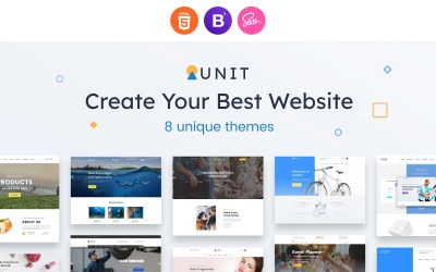 Unit - Multifunctionele moderne Bootstrap 5-websitesjabloon