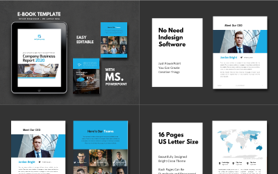 Raport biznesowy 2020 eBook Prezentacja Szablon PowerPoint