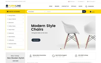 Responsive Furniline - Home Decor Shop OpenCart Template #85321