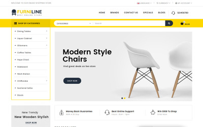 Responzivní OpenCart šablona "Furniline - Home Decor Shop" #85321