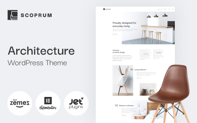 Scoprum - Möbeldesign för stiliga studior WordPress Theme