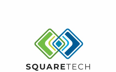 Square Tech Logo modello