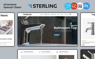 Sterling - Modelo OpenCart para loja de acessórios de banheiro
