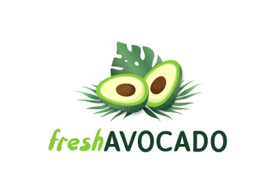Modello di Logo di avocado fresco
