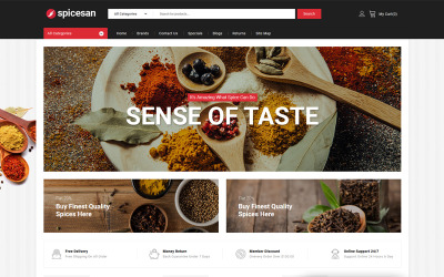 Spicesan - modelo de OpenCart para loja de supermercado