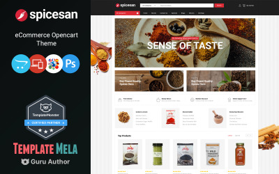 Spicesan - Supermarkt Store OpenCart-sjabloon