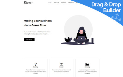 Moto CMS 3 Template namens "Zetter - Enterprise" #85570