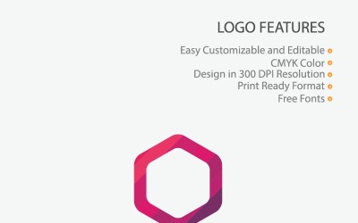 Purple Color Polygon Logo Template