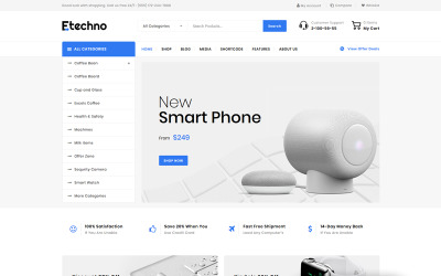 Responsywny motyw WooCommerce Etechno - Multipurpose Store #85564