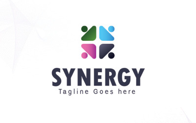 Modelo de logotipo de sinergia