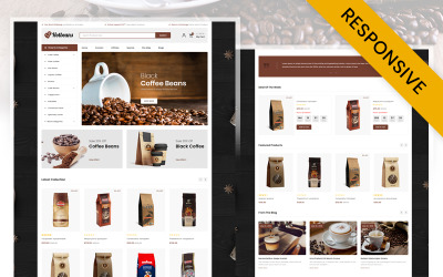 Hotbeans - Modello reattivo OpenCart del negozio di caffè