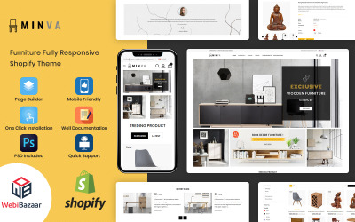Minva - víceúčelový obchod s nábytkem Shopify Theme