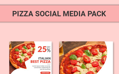 Modèle de médias sociaux de collection de publications de pizza