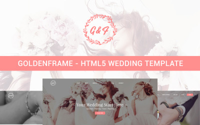 Plantilla Web "Goldenframe - Wedding" #85945