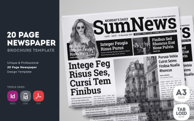 SumNews - 20 Sayfalık Gazete Tasarım Şablonu