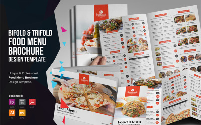 Foody - Food Menu Bifold-Trifold Brochure - Corporate Identity Template