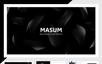 Masum fekete-fehér PowerPoint sablon