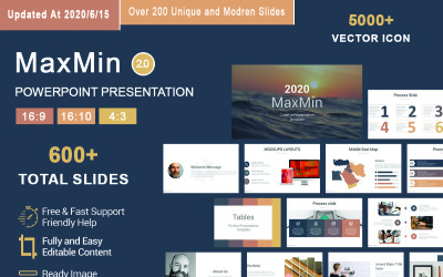 MaxMin Nieuwe creatieve PowerPoint-sjabloon