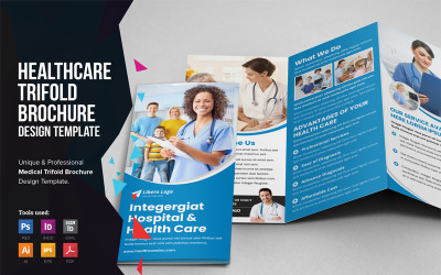 MediOne - Medicinsk vård Trifold broschyr - mall för företagsidentitet