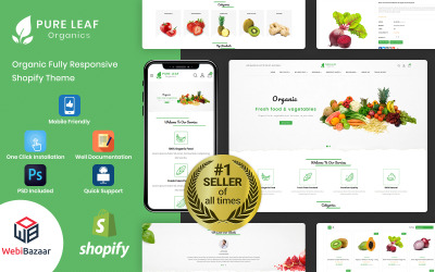"Pureleaf - Organic Shopify Theme" thème Shopify adaptatif #86041