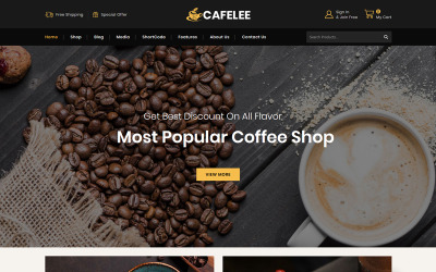 Reszponzív Cafelee - Food & Restaurant Store WooCommerce sablon 86038