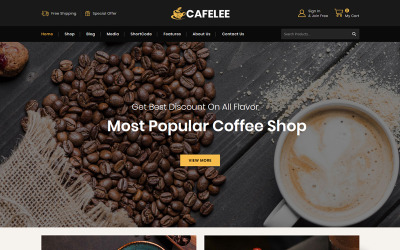 WooCommerce Theme namens "Cafelee - Food & Restaurant Store" #86038