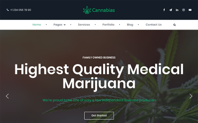Cannabias medicinsk marijuana-företag WordPress-tema