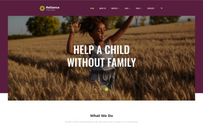 Reliance - Gyerekek jótékonysági többoldalas, modern HTML webhelysablon