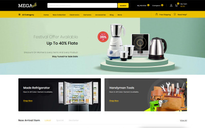 Shopify Theme namens "MegaSell - Multipurpose Store" #86130