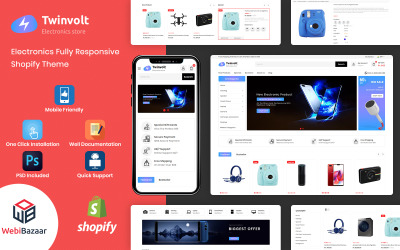 Twinvolt - Elektronisch Shopify-thema