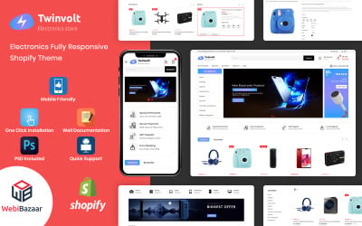 Twinvolt - téma Electronic Shopify