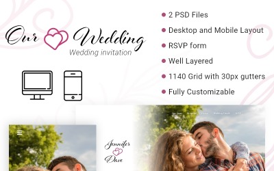 Vår PSD-mall för bröllop