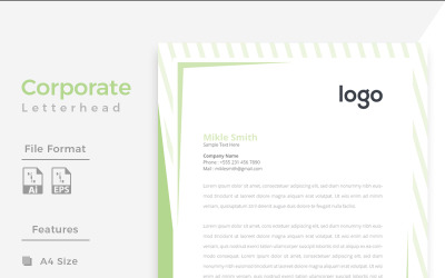 Green Colour Creative Letterhead - Corporate Identity Template