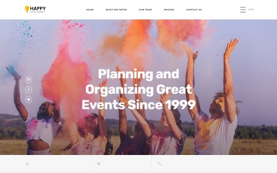 Happy - Plantilla de página de destino HTML para agencia de eventos