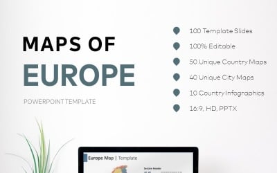 Maps of Europe PowerPoint template