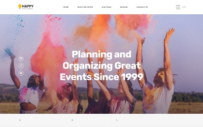 Responsivt Happy - Event Agency HTML Landing Page Template Landing Page-mall #86221