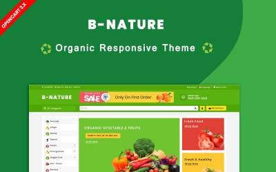 B Nature Organic Fruit & Vegetable OpenCart Template