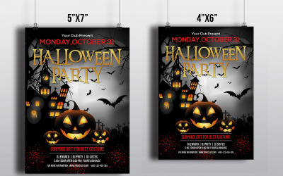 Einladungs-Flyer zur Halloween-Party - Vorlage für die Unternehmensidentität