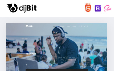 Modello di Landing Page Responsive #86384 "djBeat - Dj Modern HTML"