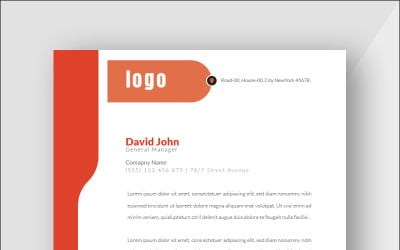 Orange Color Letterhead - Corporate Identity Template