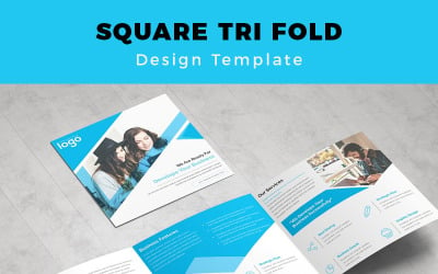 Folheto Ginter Square Tri Fold - Modelo de Identidade Corporativa