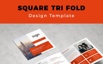 Folleto tríptico de Jodin Square - Plantilla de identidad corporativa