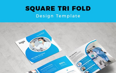 Peters Blue Square Medical Trifold Brochure - Corporate Identity Template