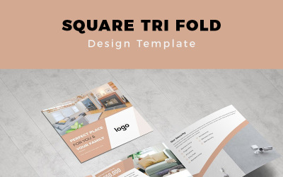 Real Estate Square Trifold Brochure - Corporate Identity Template